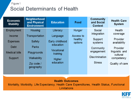 chart explaining social determinants of health