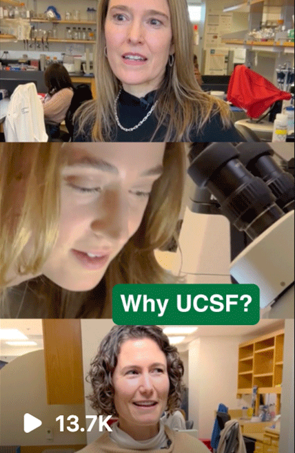 instagram reel titled, "why UCSF?"