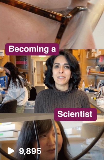 instagram reel titled, "becoming a scientist"