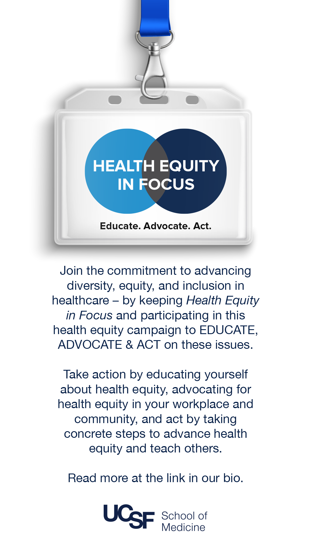 image of health equity in focus badge for instagram story