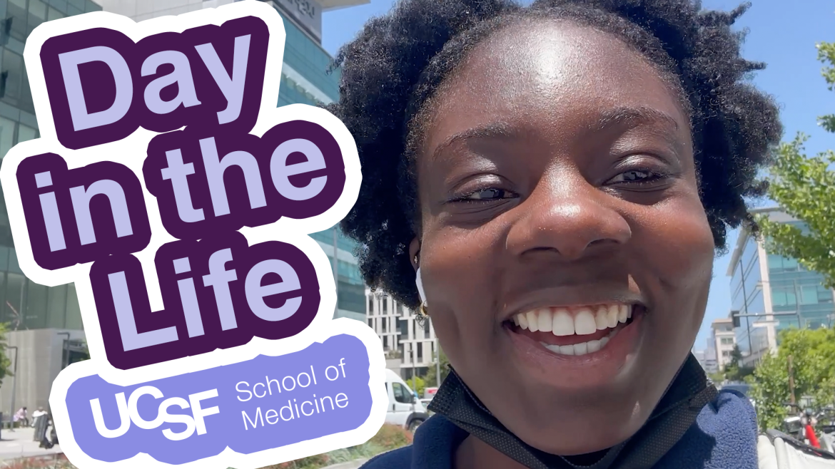 A smiling first-year medical student