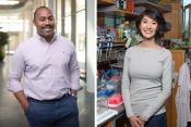 Christopher Bartley, MD, PhD, and Jess Sheu-Gruttadauria, PhD were awarded Hanna Gray Fellowships by the Howard Hughes Medical Institute. Photo credit: Peter Barreras/HHMI.